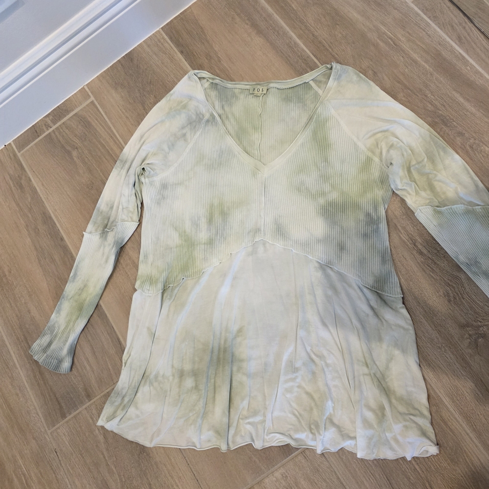 POL Ribbed Skirt in Light Green